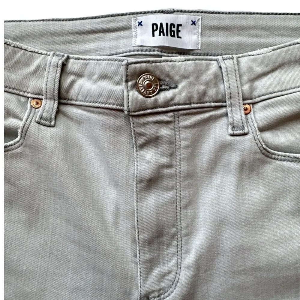 Paige Hoxton Crop In Seattle Sky High Rise Crop Raw Hem Jeans Denim Size 30